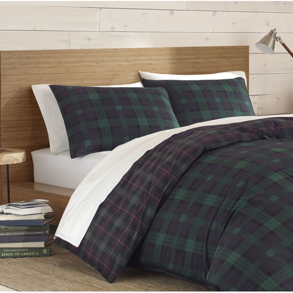 Eddie Bauer Woodland Tartan Dark Green/Navy Standard Cotton 180 TC